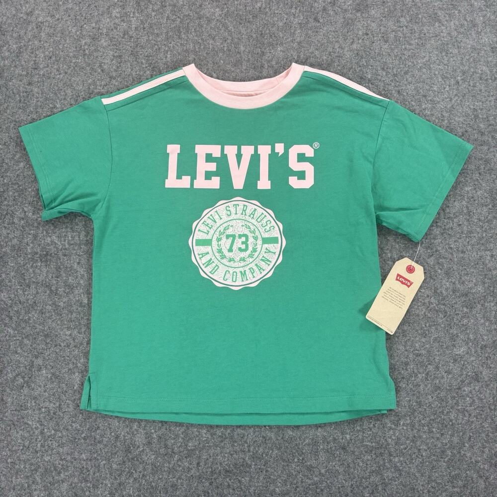 Levi's Graphic T-Shirt 41N779 Green Pink Small 8-10 YRS NWT